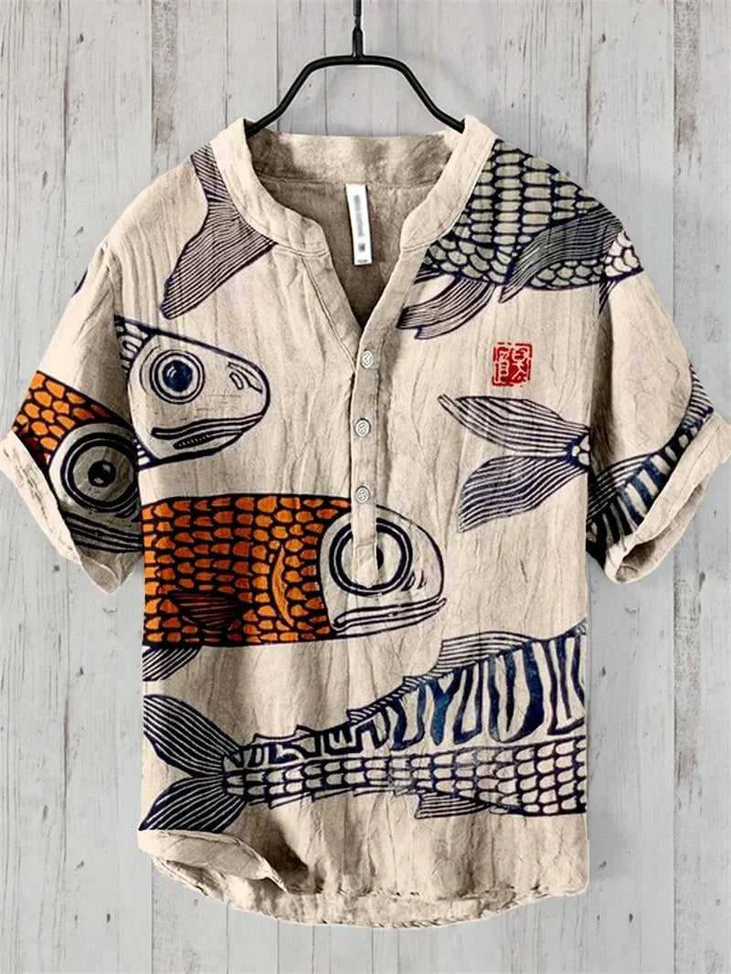 Men's tops 100% linen Shirts